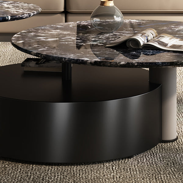 Minimalistic Slate Coffee Table Round Bunching Coffee Table Sets for Living Room Clearhalo 'Coffee & Accent Tables' 'Coffee Tables' 'coffee_tables' 'furn' 'furn_coffee_tables' 'Furniture' 'Living Room Furniture' 7592428
