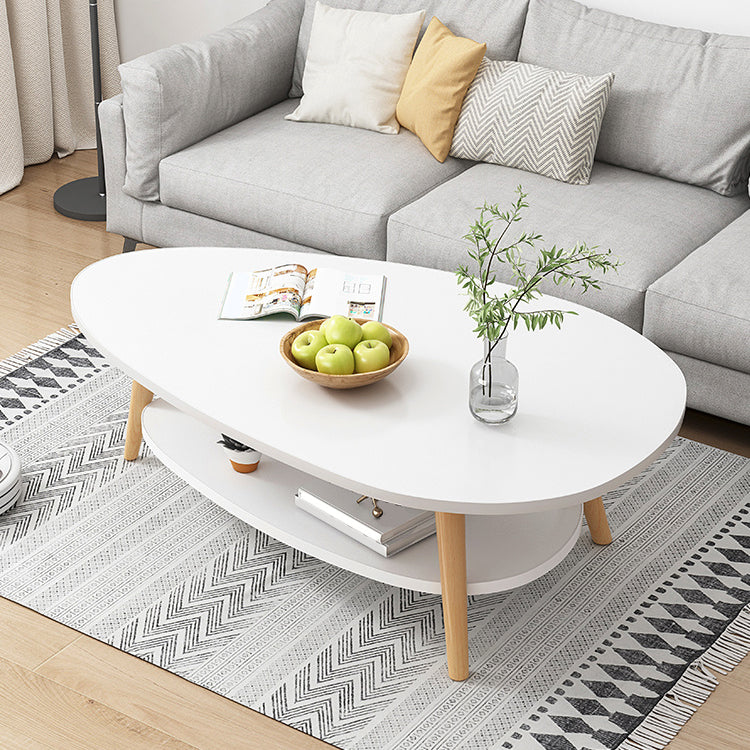 Minimalistic Single Coffee Table Wood Contemporary Cocktail Table with Shelf Clearhalo 'Coffee & Accent Tables' 'Coffee Tables' 'coffee_tables' 'furn' 'furn_coffee_tables' 'Furniture' 'Living Room Furniture' 7592431