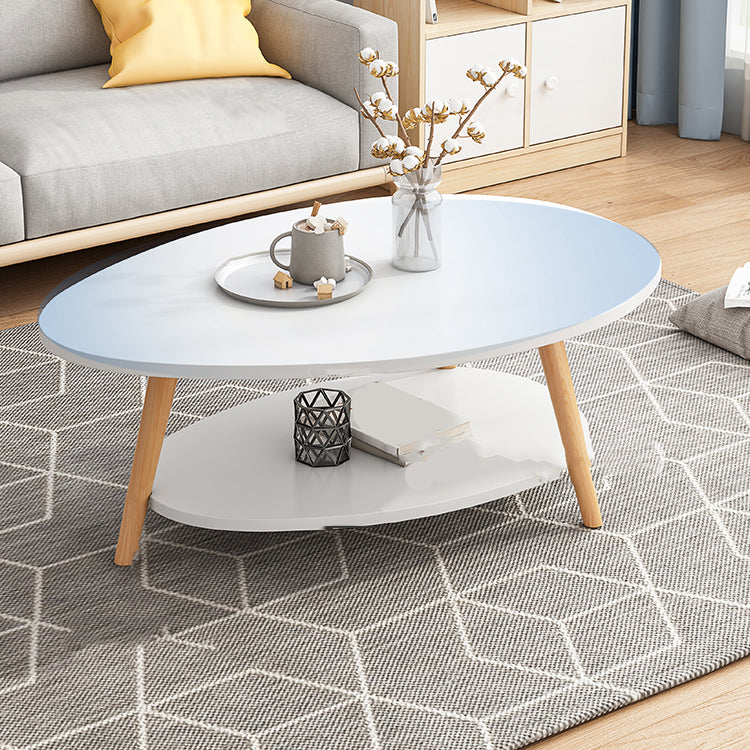 Minimalistic Single Coffee Table Wood Contemporary Cocktail Table with Shelf Clearhalo 'Coffee & Accent Tables' 'Coffee Tables' 'coffee_tables' 'furn' 'furn_coffee_tables' 'Furniture' 'Living Room Furniture' 7592434