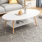 Minimalistic Single Coffee Table Wood Contemporary Cocktail Table with Shelf 47"L x 24"W x 16.5"H White 2 Clearhalo 'Coffee & Accent Tables' 'Coffee Tables' 'coffee_tables' 'furn' 'furn_coffee_tables' 'Furniture' 'Living Room Furniture' 7592441