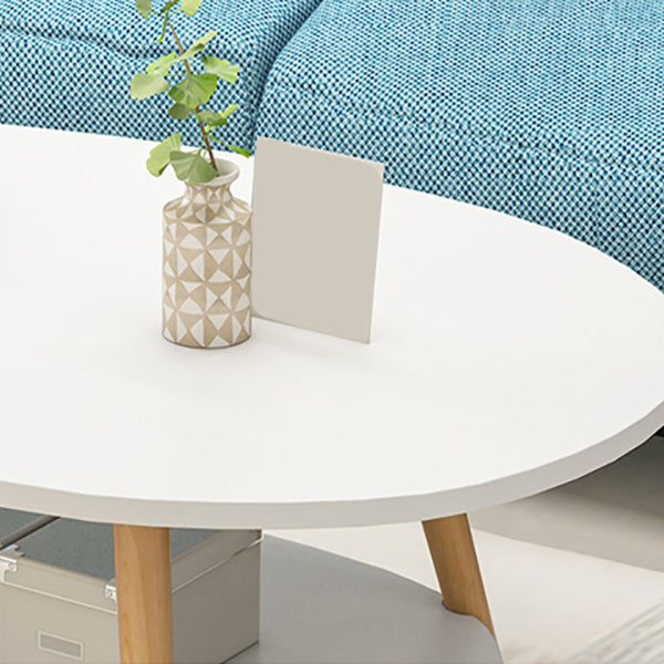 Minimalistic Single Coffee Table Wood Contemporary Cocktail Table with Shelf Clearhalo 'Coffee & Accent Tables' 'Coffee Tables' 'coffee_tables' 'furn' 'furn_coffee_tables' 'Furniture' 'Living Room Furniture' 7592446
