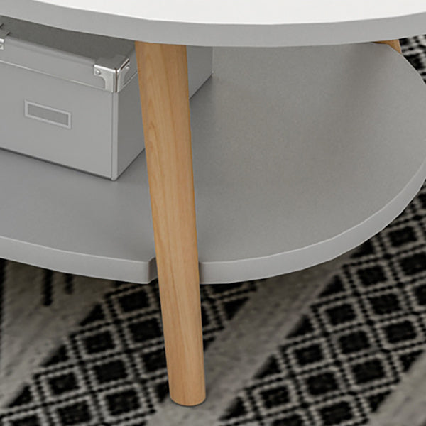Minimalistic Single Coffee Table Wood Contemporary Cocktail Table with Shelf Clearhalo 'Coffee & Accent Tables' 'Coffee Tables' 'coffee_tables' 'furn' 'furn_coffee_tables' 'Furniture' 'Living Room Furniture' 7592447