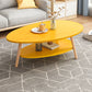 Minimalistic Single Coffee Table Wood Contemporary Cocktail Table with Shelf 39"L x 20"W x 17"H Yellow 2 Clearhalo 'Coffee & Accent Tables' 'Coffee Tables' 'coffee_tables' 'furn' 'furn_coffee_tables' 'Furniture' 'Living Room Furniture' 7592448