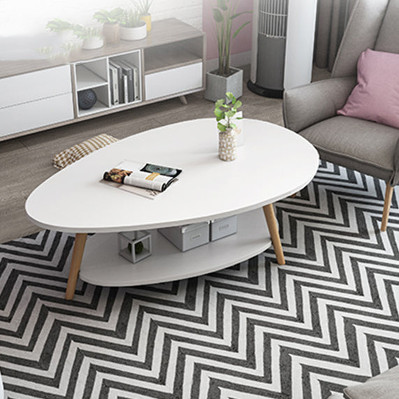 Minimalistic Single Coffee Table Wood Contemporary Cocktail Table with Shelf Clearhalo 'Coffee & Accent Tables' 'Coffee Tables' 'coffee_tables' 'furn' 'furn_coffee_tables' 'Furniture' 'Living Room Furniture' 7592449