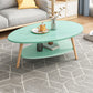 Minimalistic Single Coffee Table Wood Contemporary Cocktail Table with Shelf 35.5"L x 20"W x 16.5"H Green 2 Clearhalo 'Coffee & Accent Tables' 'Coffee Tables' 'coffee_tables' 'furn' 'furn_coffee_tables' 'Furniture' 'Living Room Furniture' 7592452