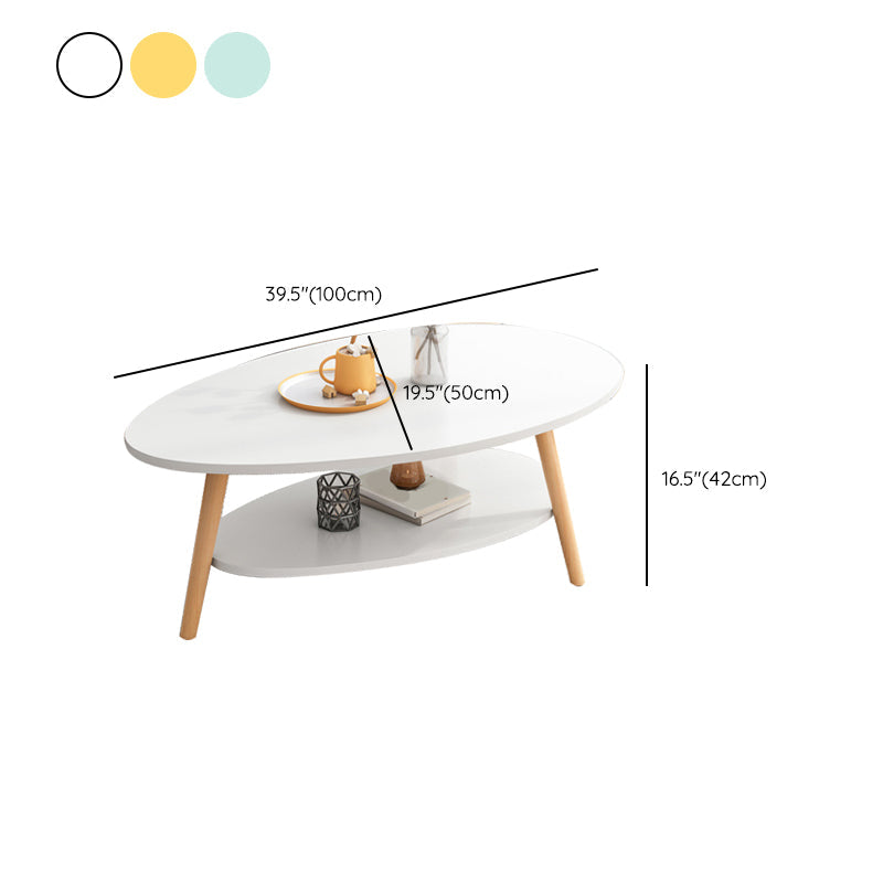 Minimalistic Single Coffee Table Wood Contemporary Cocktail Table with Shelf Clearhalo 'Coffee & Accent Tables' 'Coffee Tables' 'coffee_tables' 'furn' 'furn_coffee_tables' 'Furniture' 'Living Room Furniture' 7592459