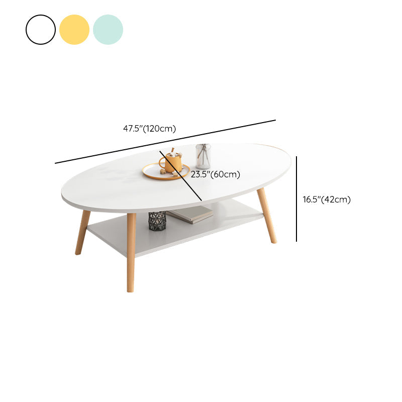 Minimalistic Single Coffee Table Wood Contemporary Cocktail Table with Shelf Clearhalo 'Coffee & Accent Tables' 'Coffee Tables' 'coffee_tables' 'furn' 'furn_coffee_tables' 'Furniture' 'Living Room Furniture' 7592460