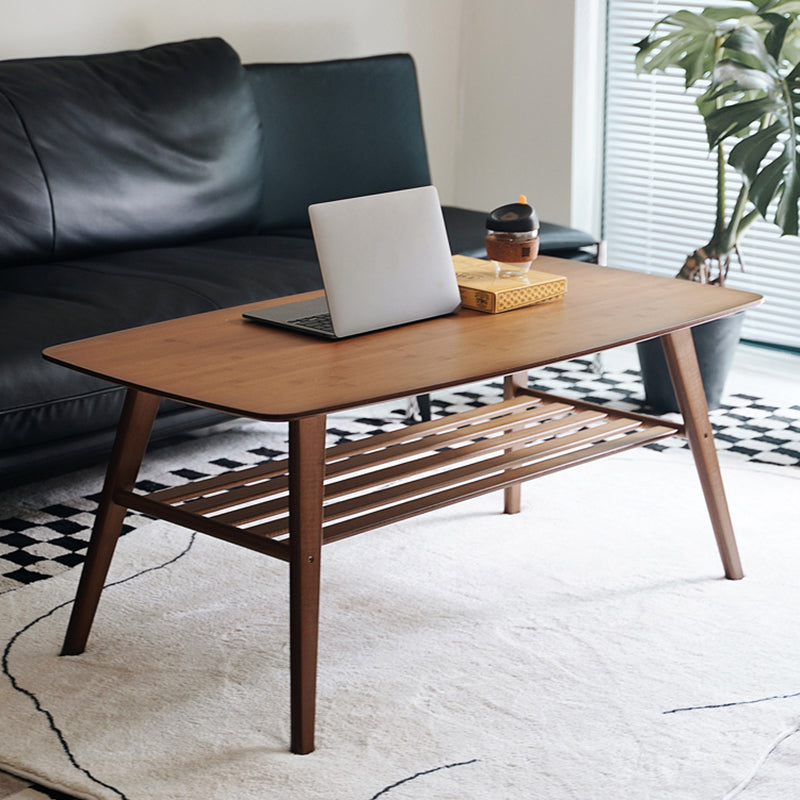 Rectangular Wood Coffee Table Contemporary 4 Legs Cocktail Table Clearhalo 'Coffee & Accent Tables' 'Coffee Tables' 'coffee_tables' 'furn' 'furn_coffee_tables' 'Furniture' 'Living Room Furniture' 7592461