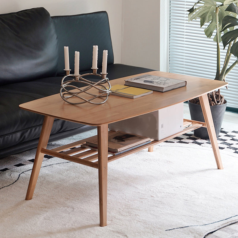 Rectangular Wood Coffee Table Contemporary 4 Legs Cocktail Table Clearhalo 'Coffee & Accent Tables' 'Coffee Tables' 'coffee_tables' 'furn' 'furn_coffee_tables' 'Furniture' 'Living Room Furniture' 7592465