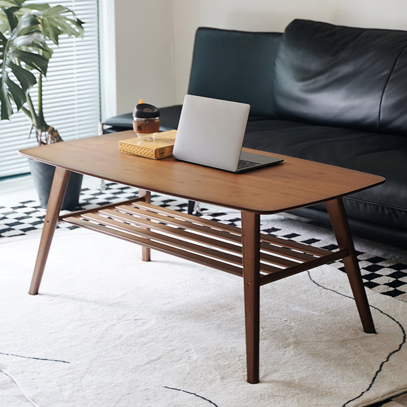 Rectangular Wood Coffee Table Contemporary 4 Legs Cocktail Table Clearhalo 'Coffee & Accent Tables' 'Coffee Tables' 'coffee_tables' 'furn' 'furn_coffee_tables' 'Furniture' 'Living Room Furniture' 7592468