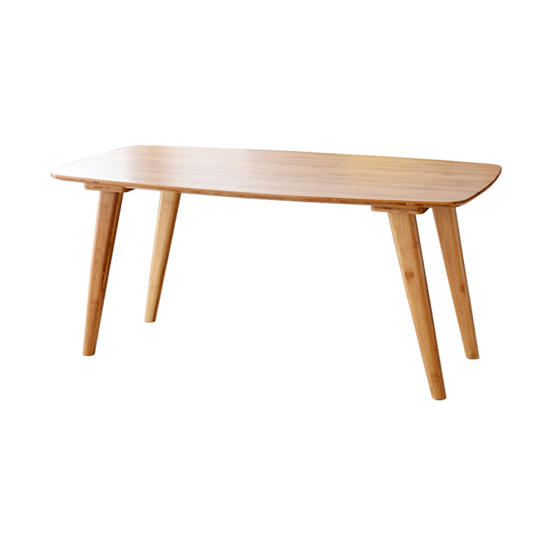 Rectangular Wood Coffee Table Contemporary 4 Legs Cocktail Table 47"L x 24"W x 16"H Natural Shelves Not Included Clearhalo 'Coffee & Accent Tables' 'Coffee Tables' 'coffee_tables' 'furn' 'furn_coffee_tables' 'Furniture' 'Living Room Furniture' 7592489