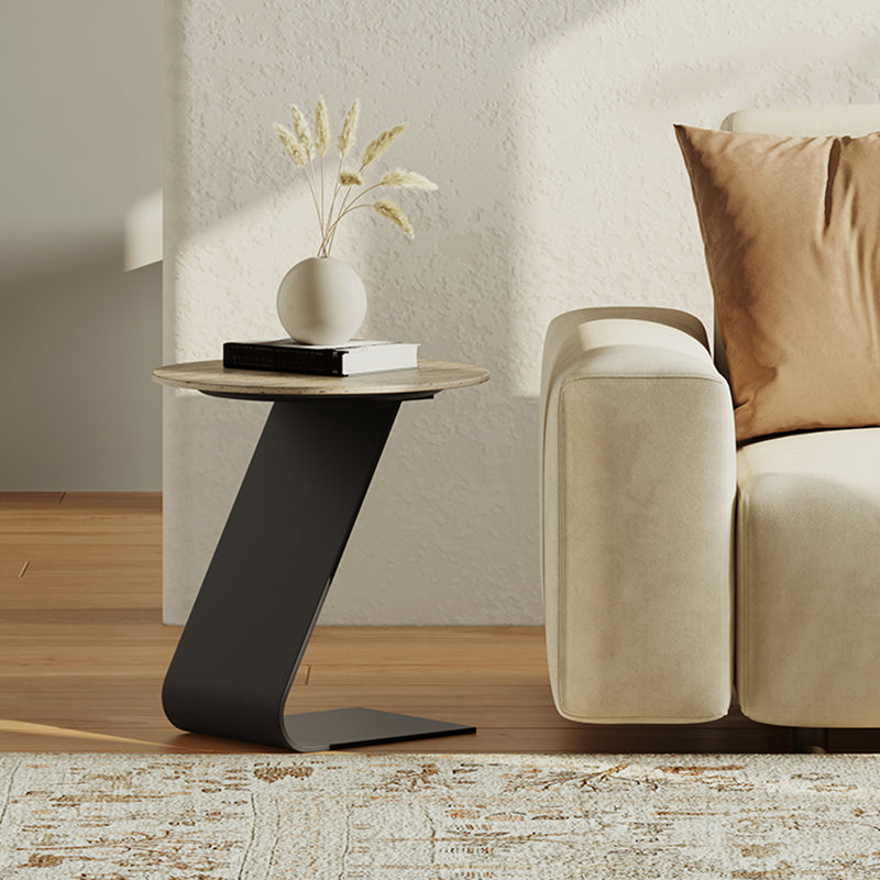 Mesa de centro minimalista de pizarra, juegos de mesa de centro redondos para sala de estar
