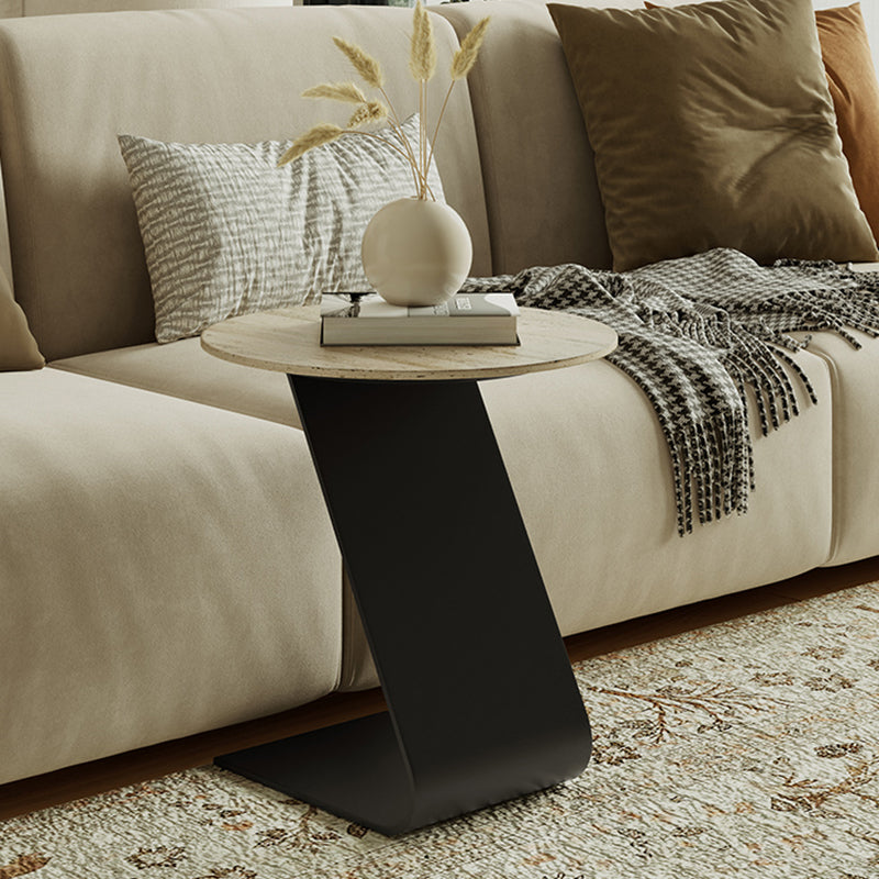 Mesa de centro minimalista de pizarra, juegos de mesa de centro redondos para sala de estar