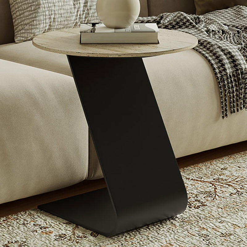 Mesa de centro minimalista de pizarra, juegos de mesa de centro redondos para sala de estar