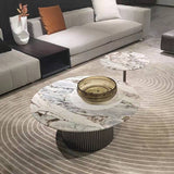 Mesa de café de pizarra contemporánea juegos de mesa de café redondos para sala de estar