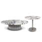 Contemporary Slate Coffee Table Round Bunching Coffee Table Sets for Living Room