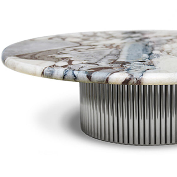 Contemporary Slate Coffee Table Round Bunching Coffee Table Sets for Living Room