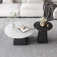 Table basse sur piédestal en acier moderne, ensemble de table ronde en ardoise
