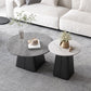 Table basse sur piédestal en acier moderne, ensemble de table ronde en ardoise