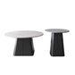 Table basse sur piédestal en acier moderne, ensemble de table ronde en ardoise