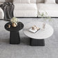 Table basse sur piédestal en acier moderne, ensemble de table ronde en ardoise