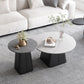 Table basse sur piédestal en acier moderne, ensemble de table ronde en ardoise