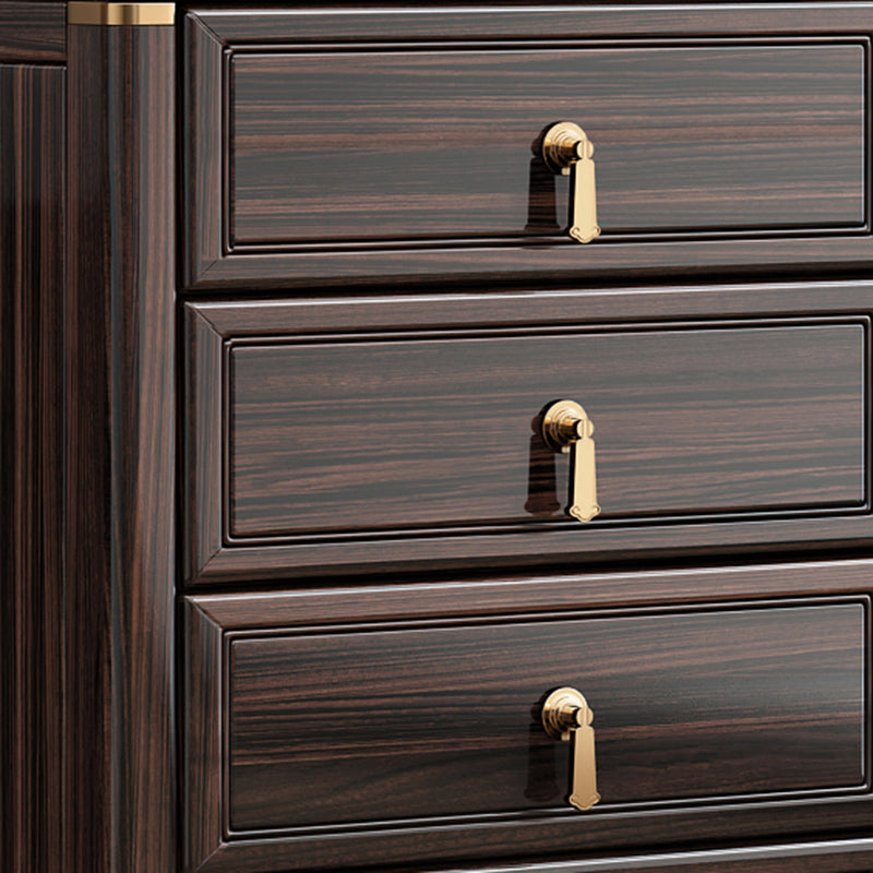 ソリッドウッドストレージキャビネットミッドセンチュリーモダンソフトクローズドロワーサイドキャビネット