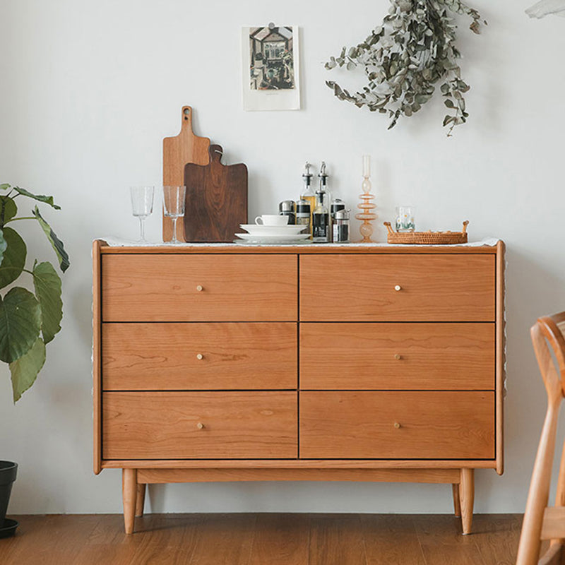 Modern Rectangle Wood Side Cabinet Soft Close Drawers Storage Cabinet