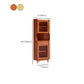 Design Wooden Storage Cabinet with 2 Glass Doors and Storage Shelf Modern