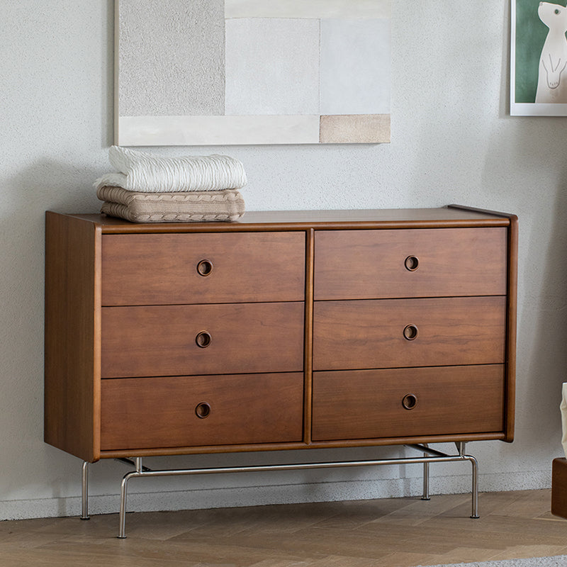 Contemporary Rectangle Wood Side Cabinet Soft Close Drawers Storage Cabinet