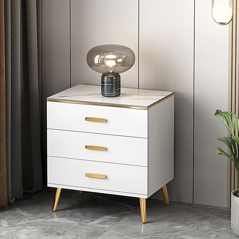Wood Storage Cabinet Contemporary Standard Side Cabinet with Drawers 24"L x 16"W x 25.5"H Ivory Clearhalo 'Cabinets & Chests' 'cabinets_chests' 'furn' 'furn_cabinets_chests' 'Furniture' 'Living Room Furniture' 7592732