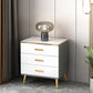 Wood Storage Cabinet Contemporary Standard Side Cabinet with Drawers 24"L x 16"W x 25.5"H White-Gray Clearhalo 'Cabinets & Chests' 'cabinets_chests' 'furn' 'furn_cabinets_chests' 'Furniture' 'Living Room Furniture' 7592741