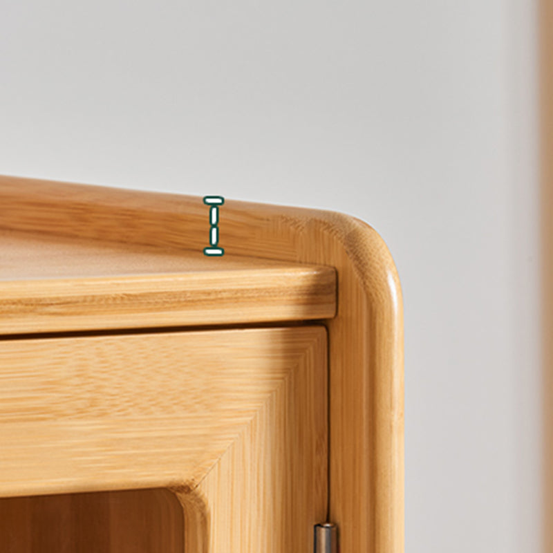 Gabinete contemporáneo de vidrio de pino en pino 2 - gabinete de acento rectángulo de puertas