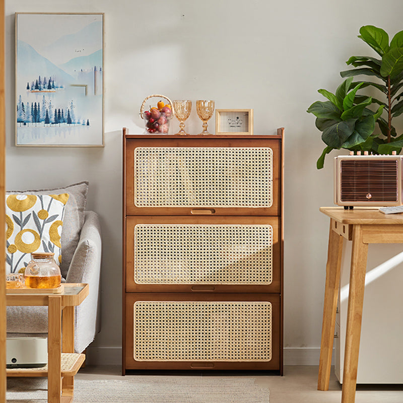 Minimalistic Solid Wood Accent Cabinet Rectangle Storage Cabinet Tan 3 Wicker & Rattan Clearhalo 'Cabinets & Chests' 'cabinets_chests' 'furn' 'furn_cabinets_chests' 'Furniture' 'Living Room Furniture' 7592824
