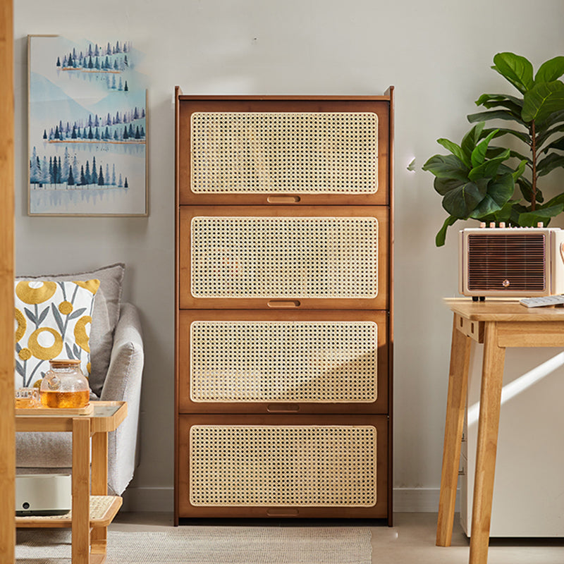 Minimalistic Solid Wood Accent Cabinet Rectangle Storage Cabinet Tan 4 Wicker & Rattan Clearhalo 'Cabinets & Chests' 'cabinets_chests' 'furn' 'furn_cabinets_chests' 'Furniture' 'Living Room Furniture' 7592826