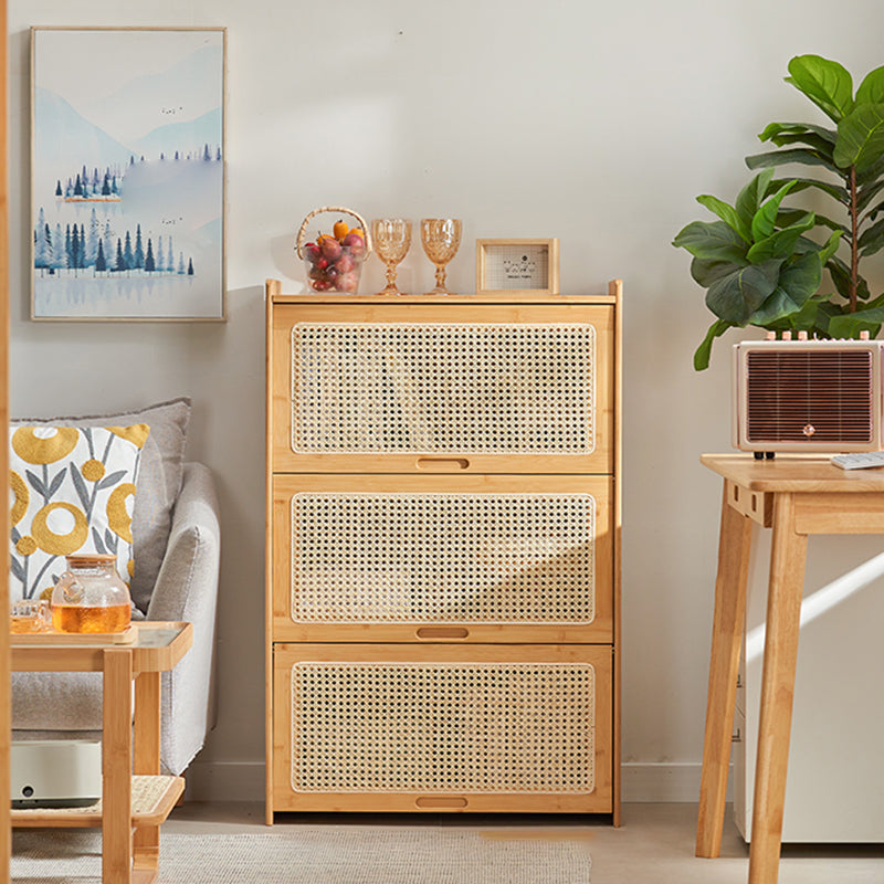 Minimalistic Solid Wood Accent Cabinet Rectangle Storage Cabinet Natural 3 Wicker & Rattan Clearhalo 'Cabinets & Chests' 'cabinets_chests' 'furn' 'furn_cabinets_chests' 'Furniture' 'Living Room Furniture' 7592829