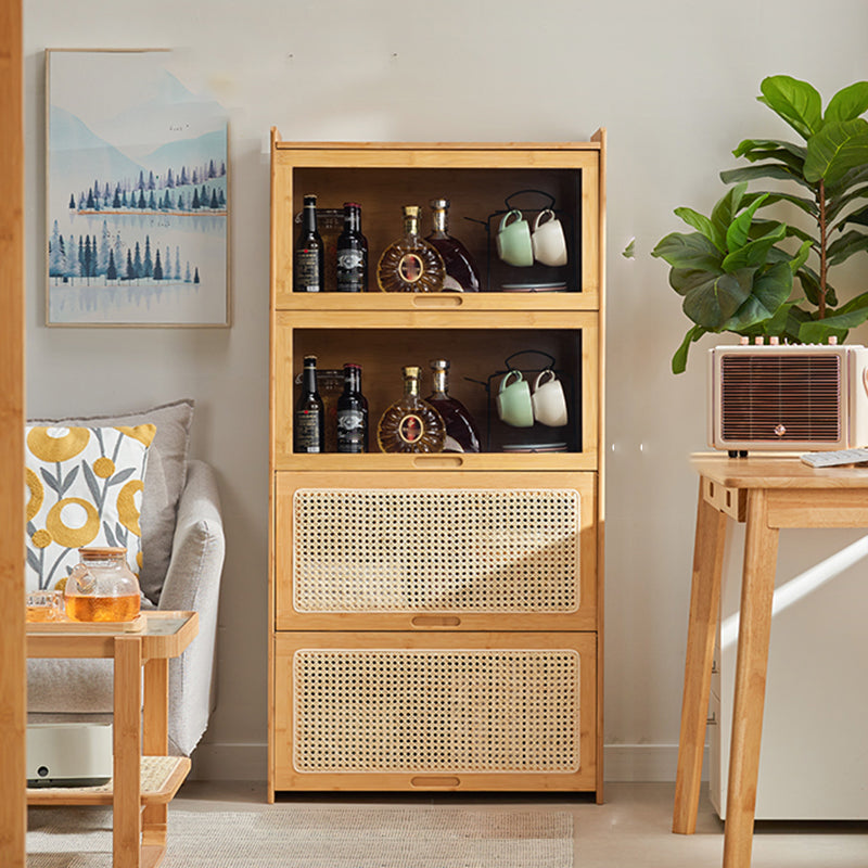 Minimalistic Solid Wood Accent Cabinet Rectangle Storage Cabinet Natural 4 Plastic & Acrylic Clearhalo 'Cabinets & Chests' 'cabinets_chests' 'furn' 'furn_cabinets_chests' 'Furniture' 'Living Room Furniture' 7592843