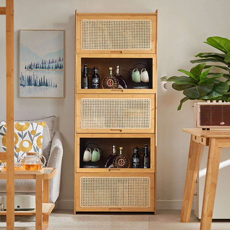 Minimalistic Solid Wood Accent Cabinet Rectangle Storage Cabinet Natural 5 Plastic & Acrylic Clearhalo 'Cabinets & Chests' 'cabinets_chests' 'furn' 'furn_cabinets_chests' 'Furniture' 'Living Room Furniture' 7592844