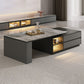 Rectangle Cocktail Table Stone Glam 1 Coffee Table with Storage