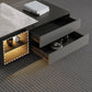 Rectangle Cocktail Table Stone Glam 1 Coffee Table with Storage