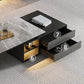 Rectangle Cocktail Table Stone Glam 1 Coffee Table with Storage