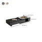 Rectangle Cocktail Table Stone Glam 1 Coffee Table with Storage