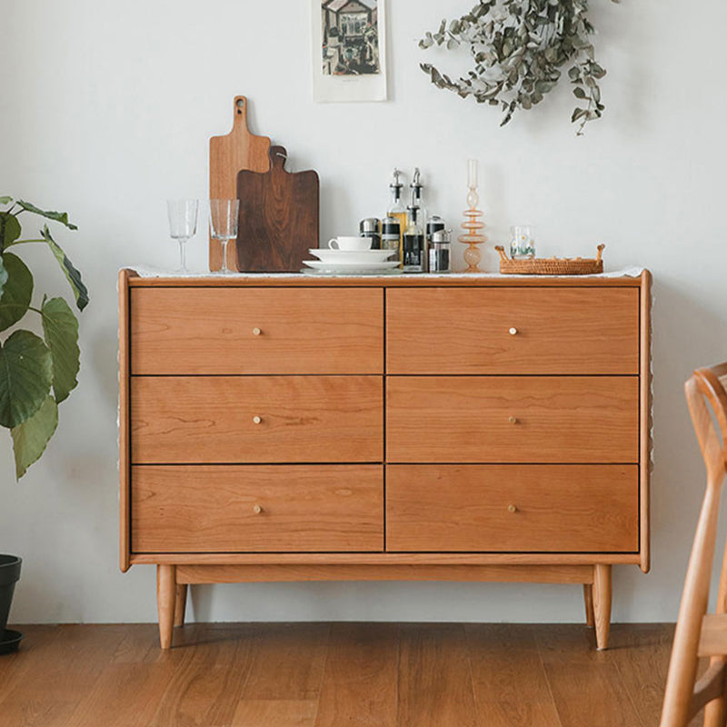 Minimalistic Water Resistant Storage Cabinet Solid Wood Accent Chests with 6 Drawers Clearhalo 'Cabinets & Chests' 'cabinets_chests' 'furn' 'furn_cabinets_chests' 'Furniture' 'Living Room Furniture' 7592885