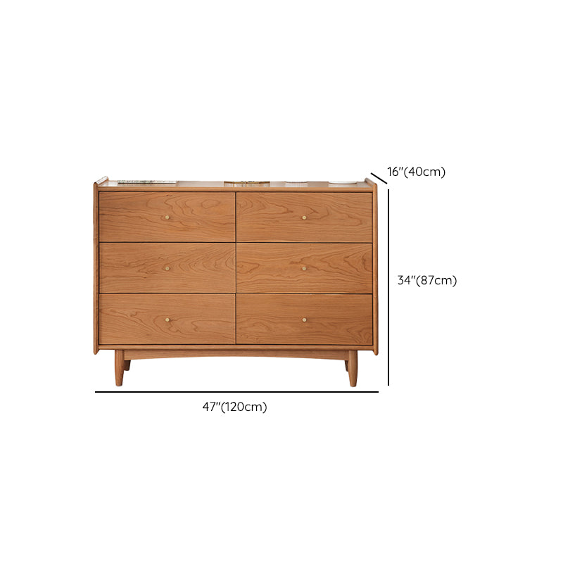 Minimalistic Water Resistant Storage Cabinet Solid Wood Accent Chests with 6 Drawers Clearhalo 'Cabinets & Chests' 'cabinets_chests' 'furn' 'furn_cabinets_chests' 'Furniture' 'Living Room Furniture' 7592893