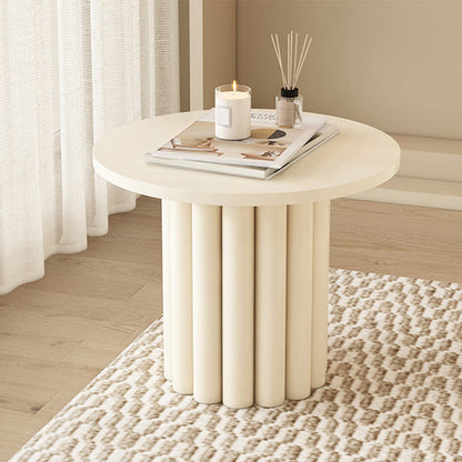 Mesa de centro de madera para cóctel, mesa auxiliar o de café blanca con 4 patas