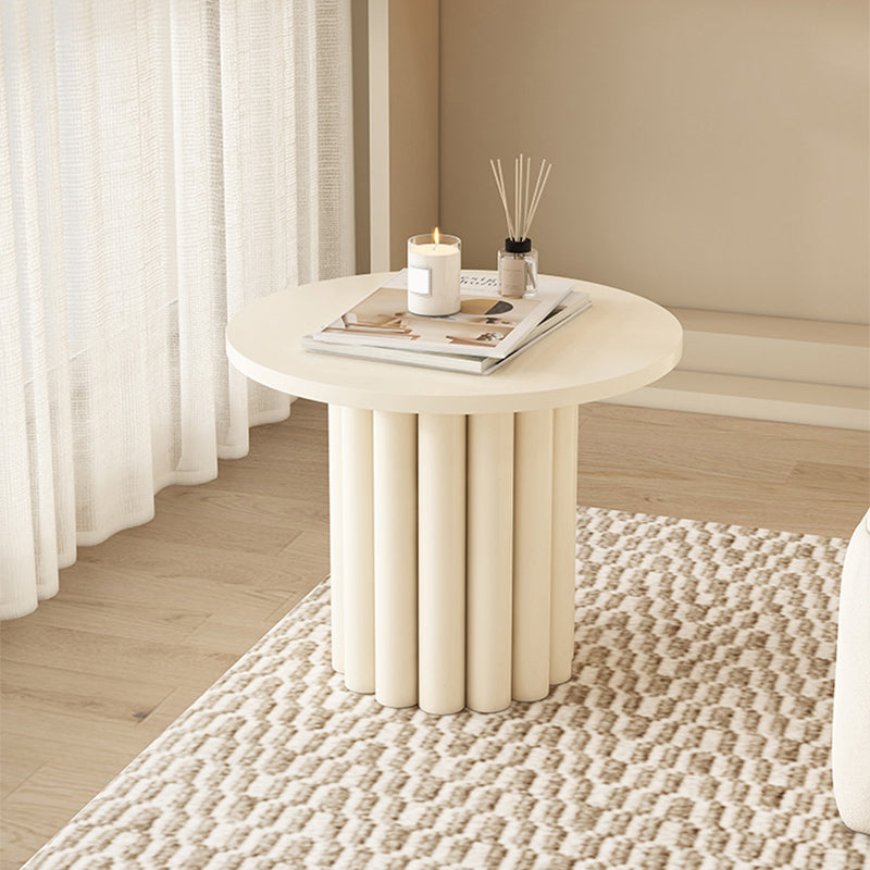 Mesa de centro de madera para cóctel, mesa auxiliar o de café blanca con 4 patas