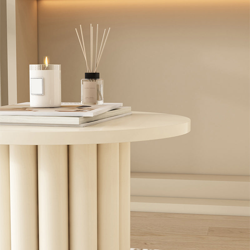 Mesa de centro de madera para cóctel, mesa auxiliar o de café blanca con 4 patas