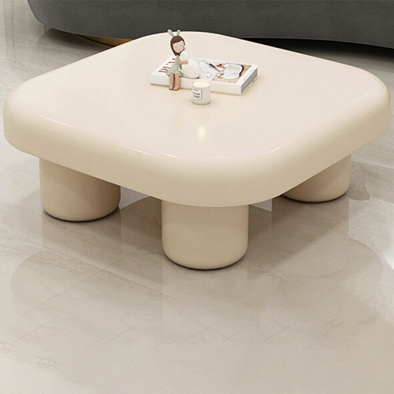 Wood Square Coffee Cocktail Table White 4 Legs Coffee or End Table Clearhalo 'Coffee & Accent Tables' 'Coffee Tables' 'coffee_tables' 'furn' 'furn_coffee_tables' 'Furniture' 'Living Room Furniture' 7593037