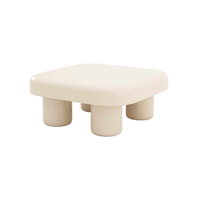 Wood Square Coffee Cocktail Table White 4 Legs Coffee or End Table Clearhalo 'Coffee & Accent Tables' 'Coffee Tables' 'coffee_tables' 'furn' 'furn_coffee_tables' 'Furniture' 'Living Room Furniture' 7593040