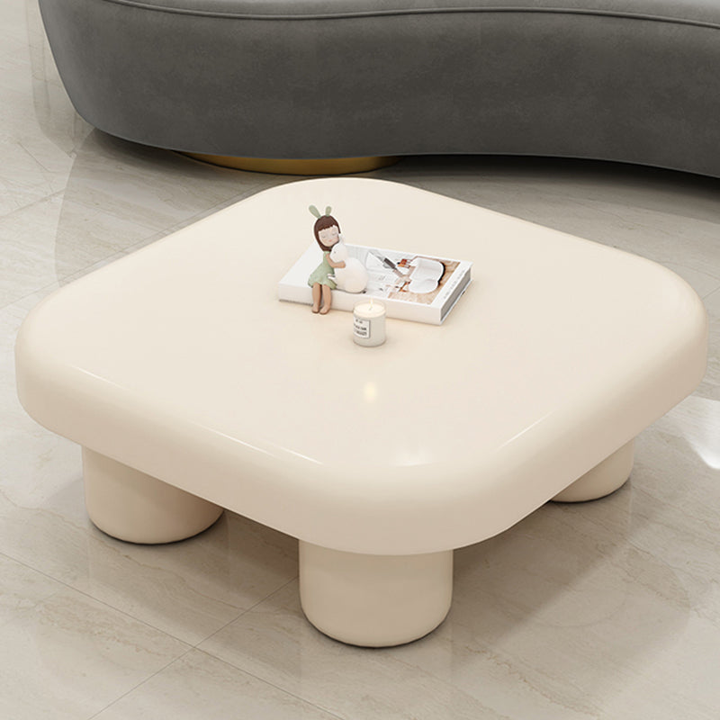 Wood Square Coffee Cocktail Table White 4 Legs Coffee or End Table Clearhalo 'Coffee & Accent Tables' 'Coffee Tables' 'coffee_tables' 'furn' 'furn_coffee_tables' 'Furniture' 'Living Room Furniture' 7593041